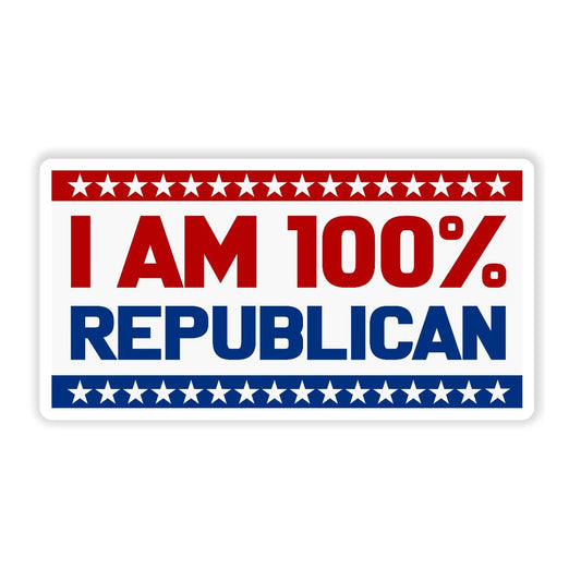 I Am 100% Republican - Sticker Concepts