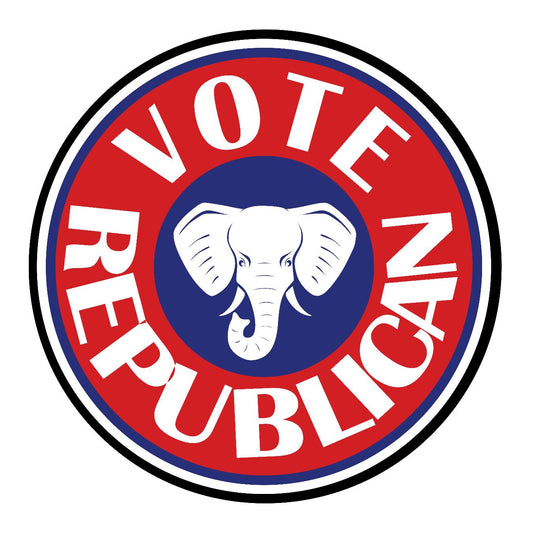 Vote Republican Round Decal v2 - Sticker Concepts